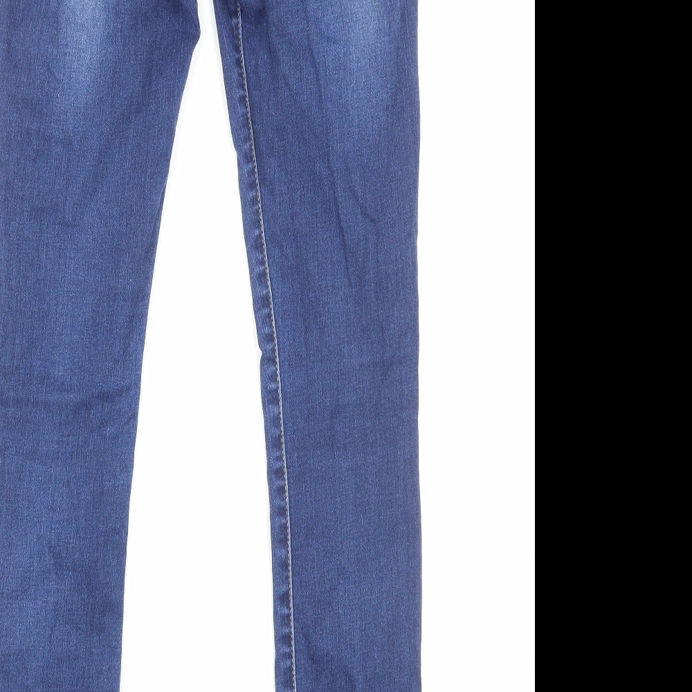 NEXT Womens Blue Cotton Skinny Jeans Size 6 Regular Zip