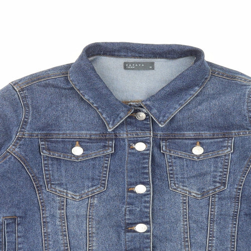 Papaya Womens Blue Jacket Size 14 Button