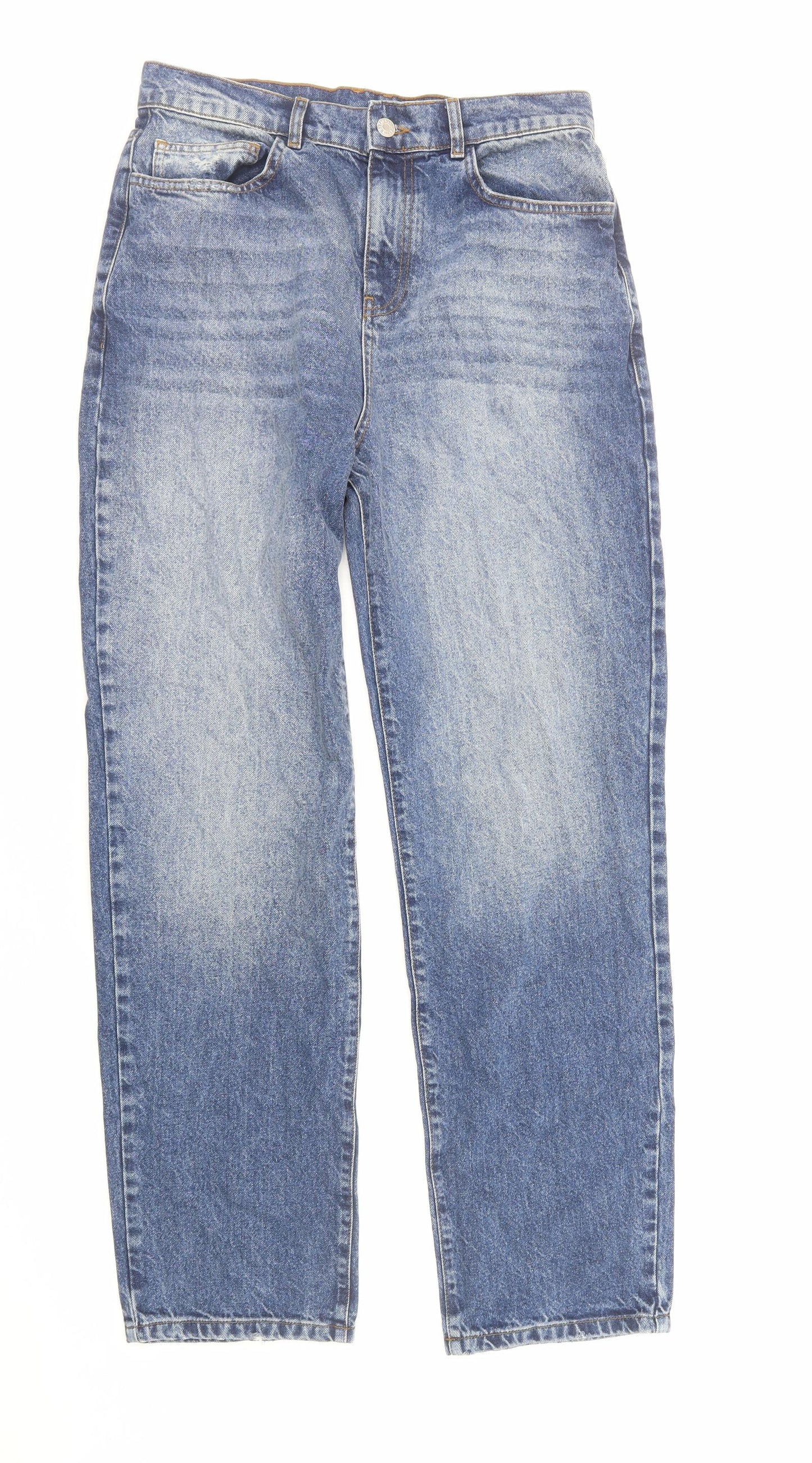 As You Womens Blue Cotton Straight Jeans Size 12 Regular Zip