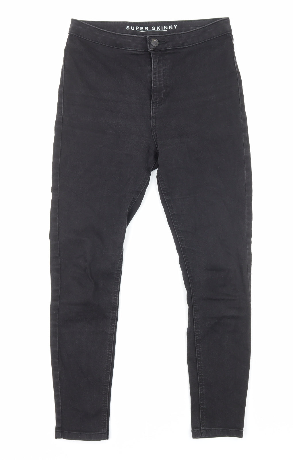 Marks and Spencer Womens Black Cotton Skinny Jeans Size 12 Regular Zip