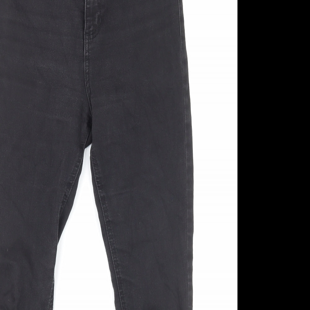 Marks and Spencer Womens Black Cotton Skinny Jeans Size 12 Regular Zip