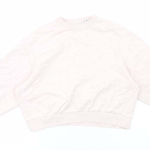 Weekday Womens Pink Cotton Pullover Sweatshirt Size XS Pullover - Cropped