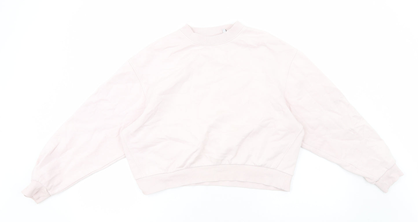 Weekday Womens Pink Cotton Pullover Sweatshirt Size XS Pullover - Cropped