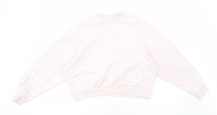 Weekday Womens Pink Cotton Pullover Sweatshirt Size XS Pullover - Cropped