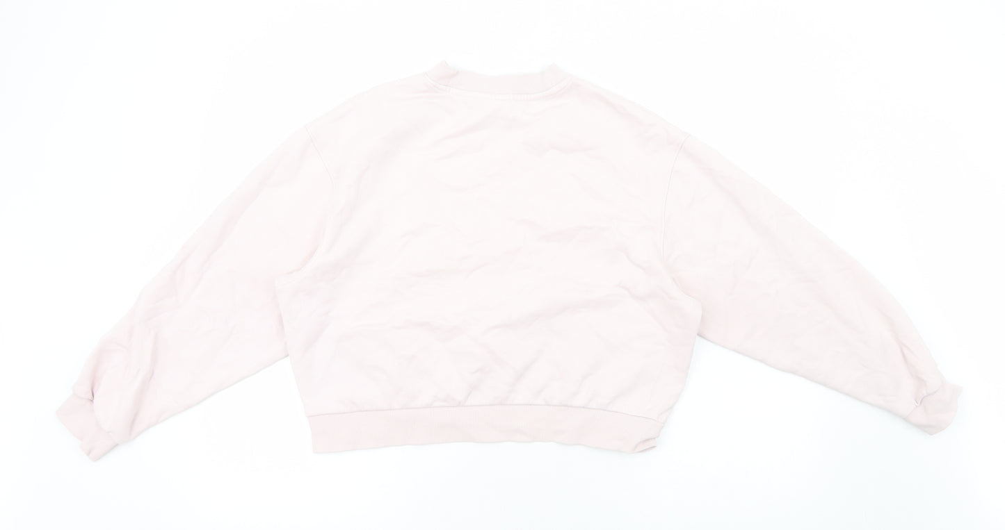Weekday Womens Pink Cotton Pullover Sweatshirt Size XS Pullover - Cropped