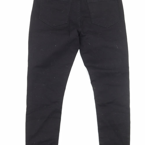 Avenue Womens Black Cotton Skinny Jeans Size 14 Regular Zip