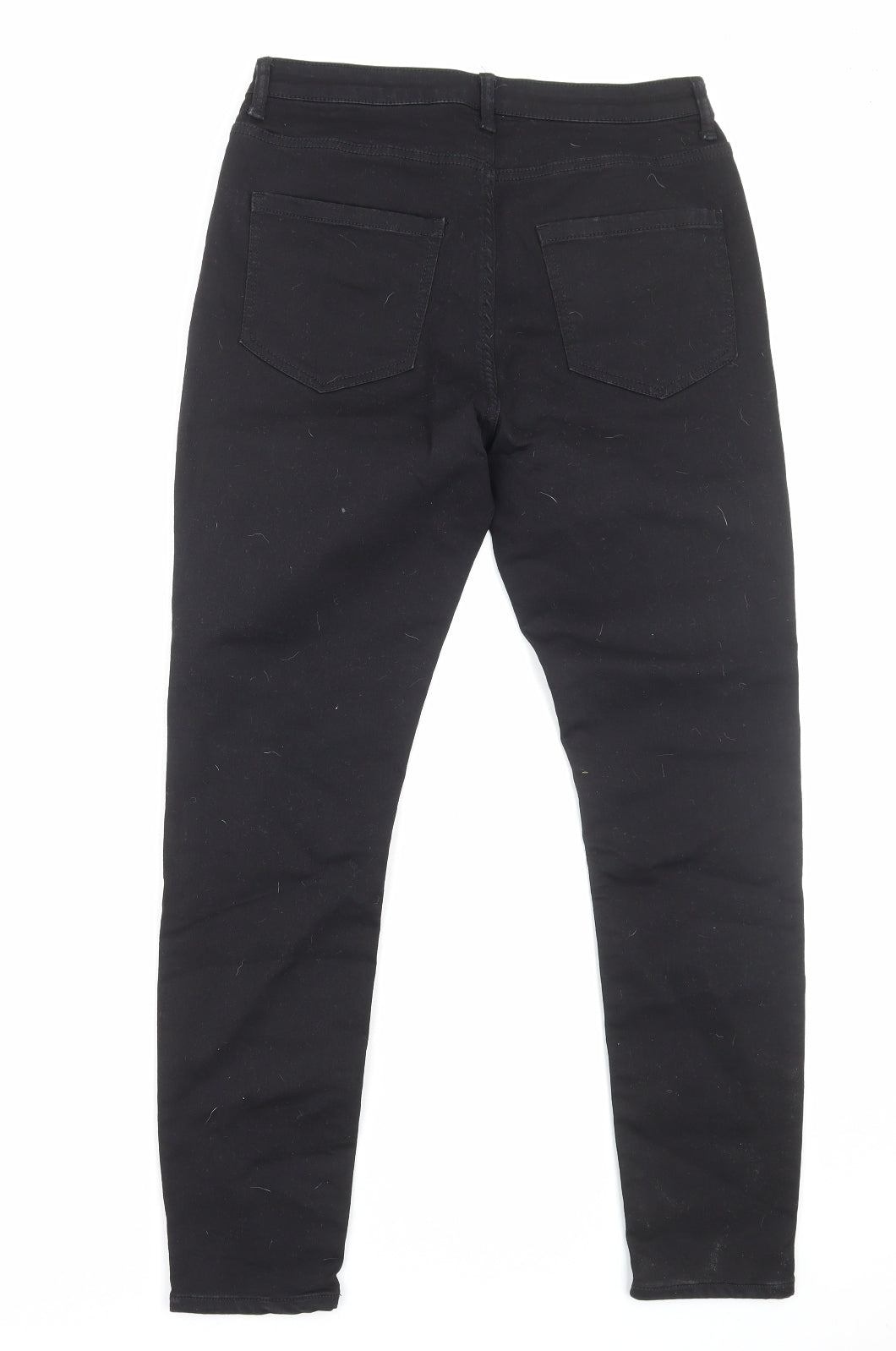 Avenue Womens Black Cotton Skinny Jeans Size 14 Regular Zip