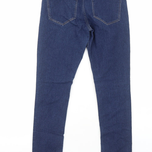 H&M Womens Blue Cotton Skinny Jeans Size 8 Regular Zip