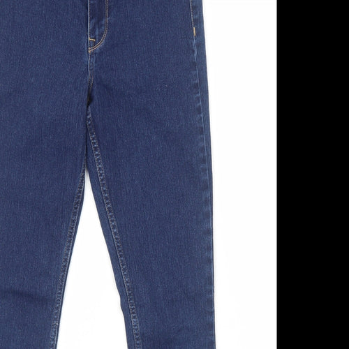 H&M Womens Blue Cotton Skinny Jeans Size 8 Regular Zip