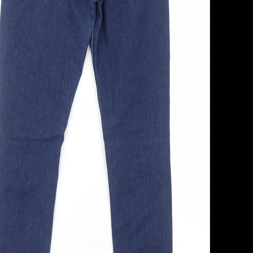 H&M Womens Blue Cotton Skinny Jeans Size 8 Regular Zip
