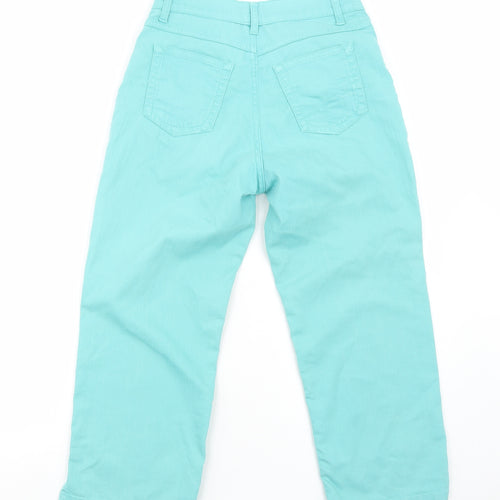 Per Una Womens Green Cotton Straight Jeans Size 10 Regular Zip
