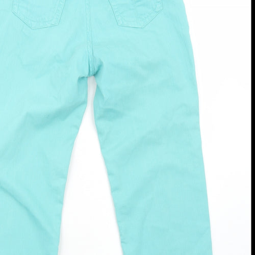 Per Una Womens Green Cotton Straight Jeans Size 10 Regular Zip