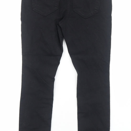 Marks and Spencer Womens Black Cotton Skinny Jeans Size 10 Regular Zip