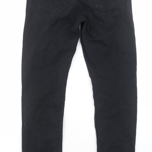 H&M Mens Black Cotton Skinny Jeans Size M Regular Zip