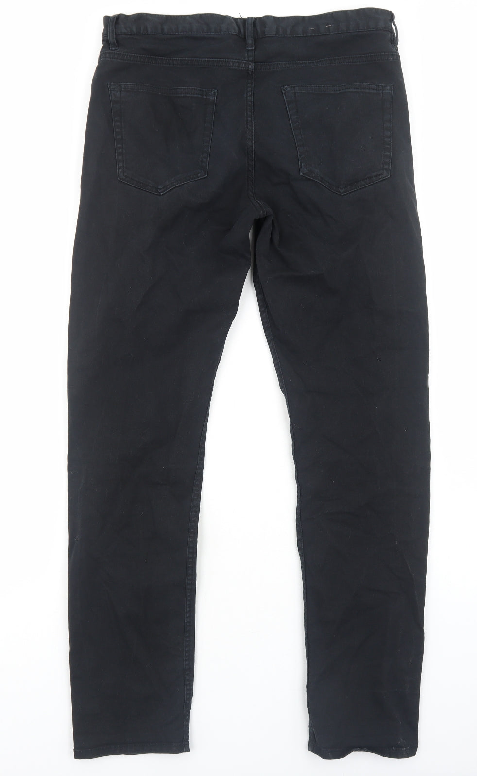 H&M Mens Black Cotton Skinny Jeans Size M Regular Zip