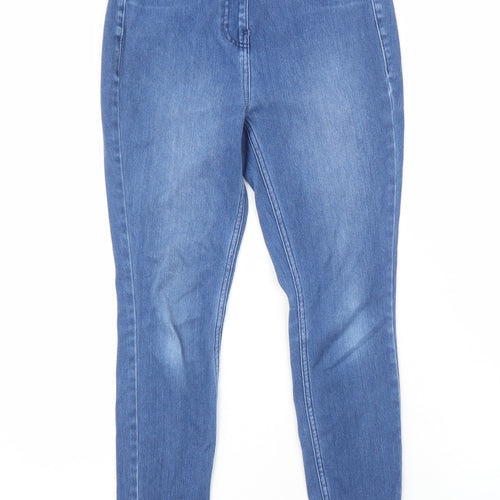 Marks and Spencer Womens Blue Cotton Skinny Jeans Size 10 Regular