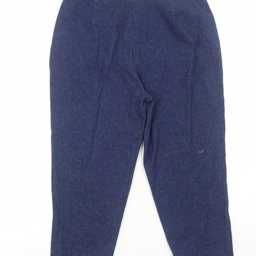 Essentials Womens Blue Cotton Straight Jeans Size 16 Regular Zip