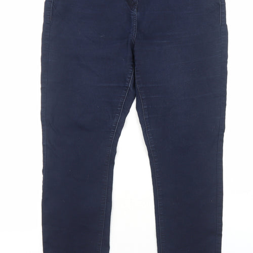 TU Womens Blue Cotton Straight Jeans Size 18 Regular Zip
