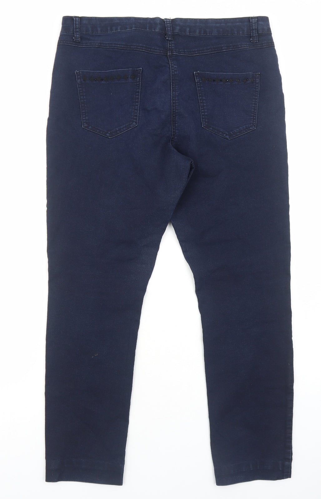 TU Womens Blue Cotton Straight Jeans Size 18 Regular Zip
