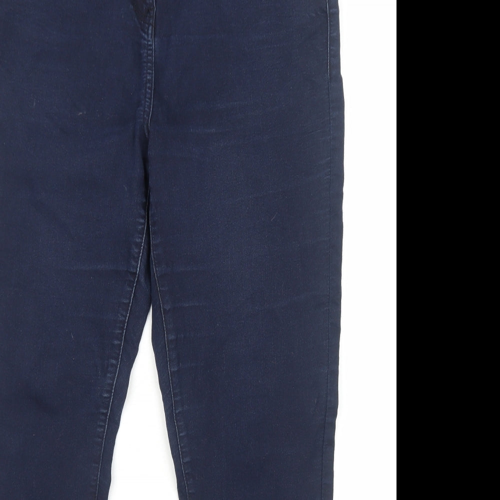 TU Womens Blue Cotton Straight Jeans Size 18 Regular Zip