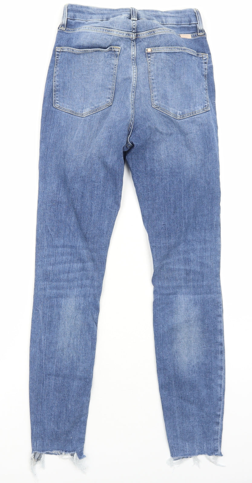 H&M Womens Blue Cotton Skinny Jeans Size 6 Regular Zip