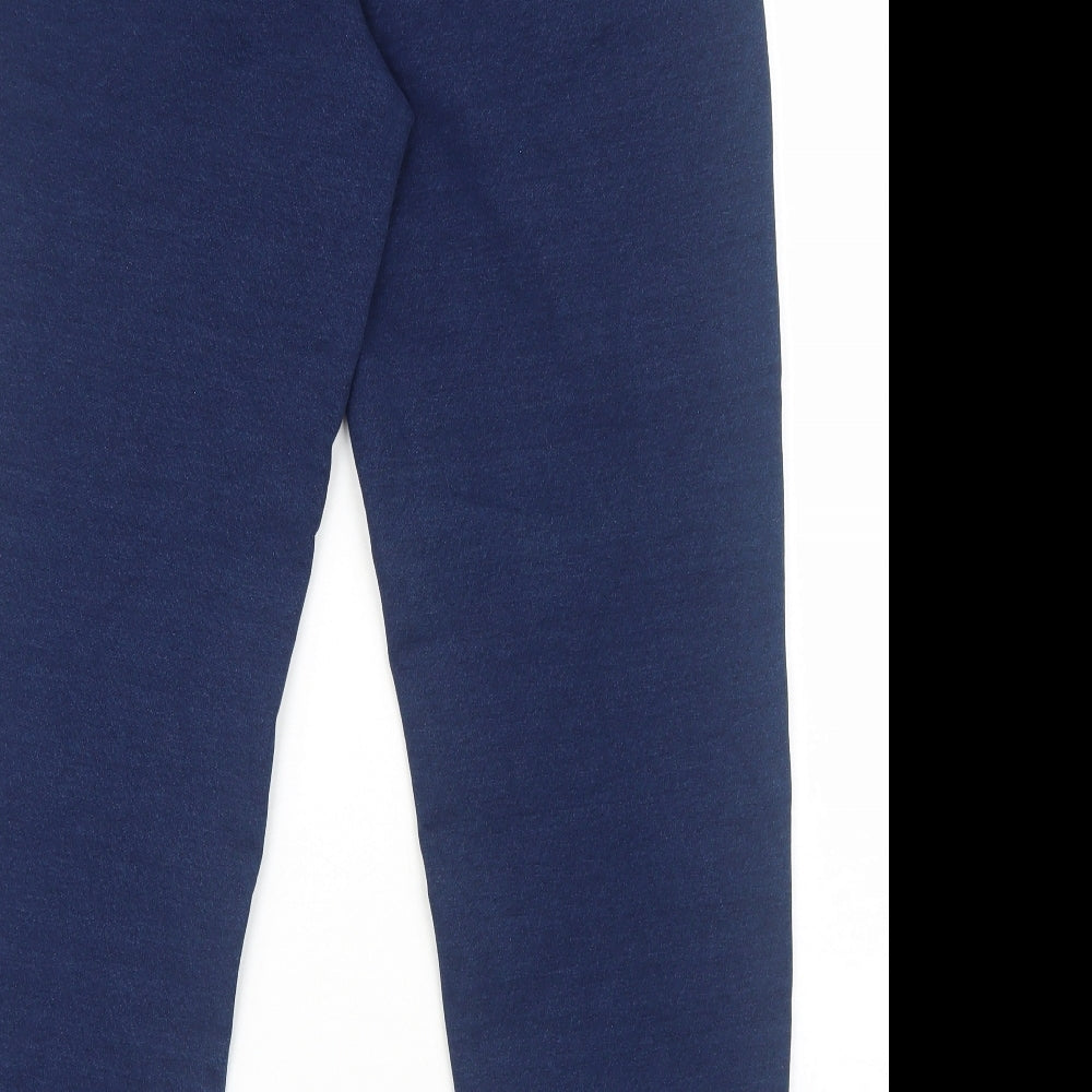 Marks and Spencer Womens Blue Cotton Jogger Trousers Size 12 Regular Drawstring