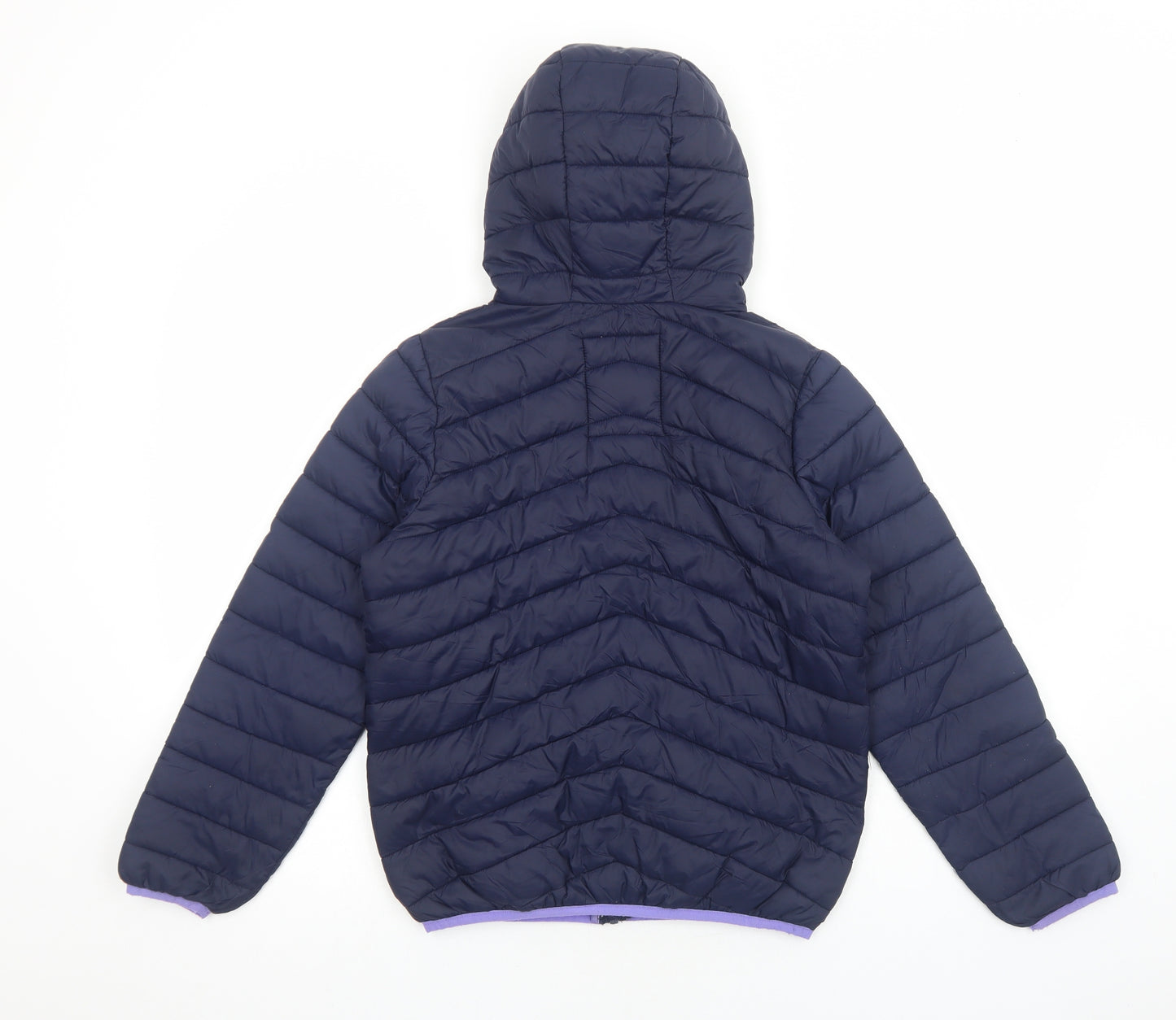 Marks and Spencer Girls Blue Quilted Jacket Size 11-12 Years Zip