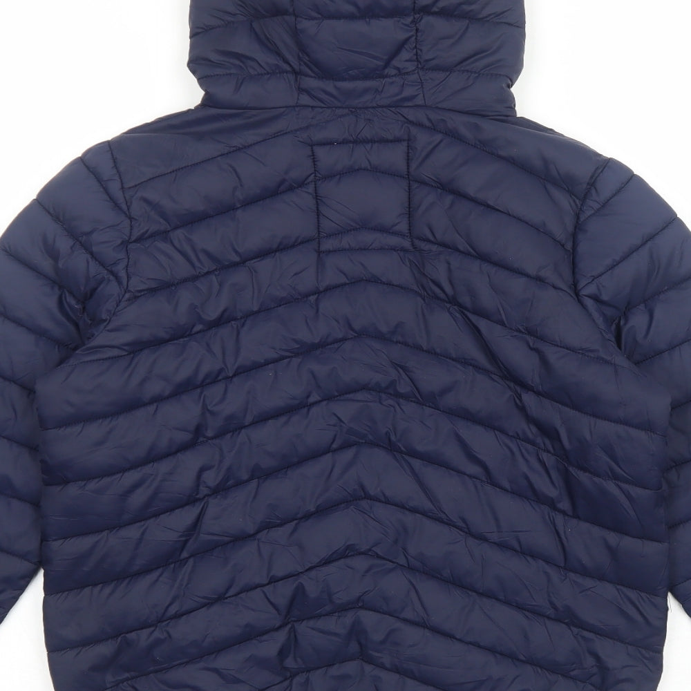 Marks and Spencer Girls Blue Quilted Jacket Size 11-12 Years Zip