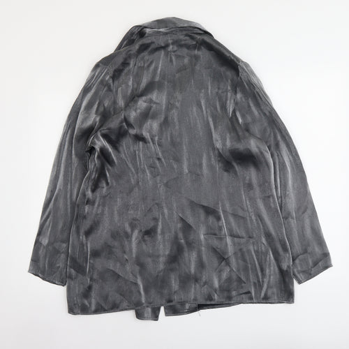 George Womens Silver Overcoat Coat Size 14 Hook & Eye