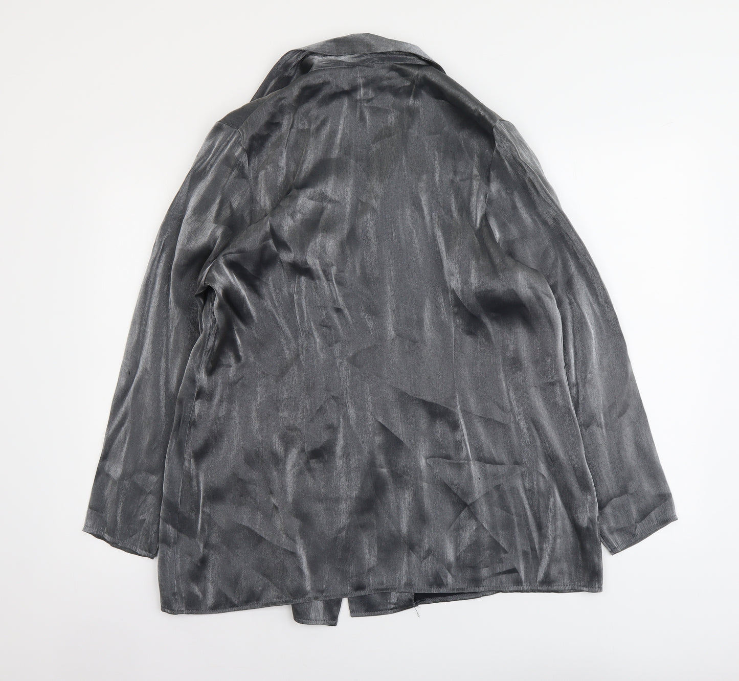 George Womens Silver Overcoat Coat Size 14 Hook & Eye