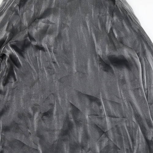 George Womens Silver Overcoat Coat Size 14 Hook & Eye