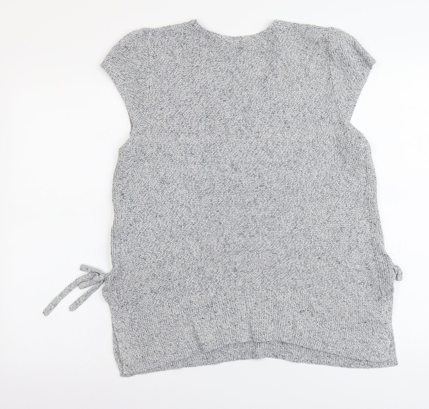 Mint Velvet Womens Blue V-Neck Cotton Pullover Jumper Size 14