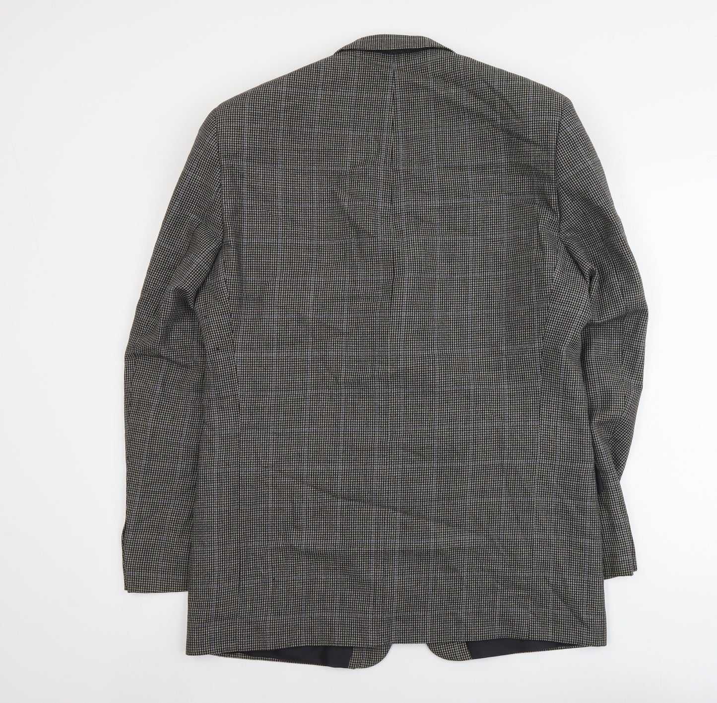 BHS Mens Brown Plaid Polyester Jacket Blazer Size L Regular