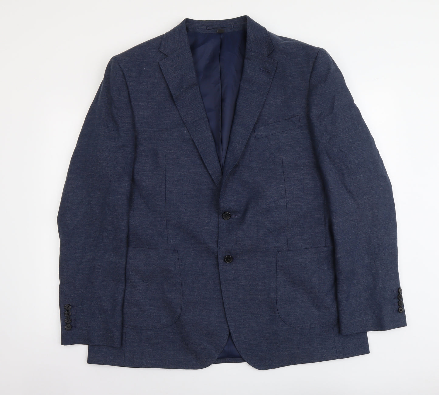 Marks and Spencer Mens Blue Polyester Jacket Blazer Size XL Regular
