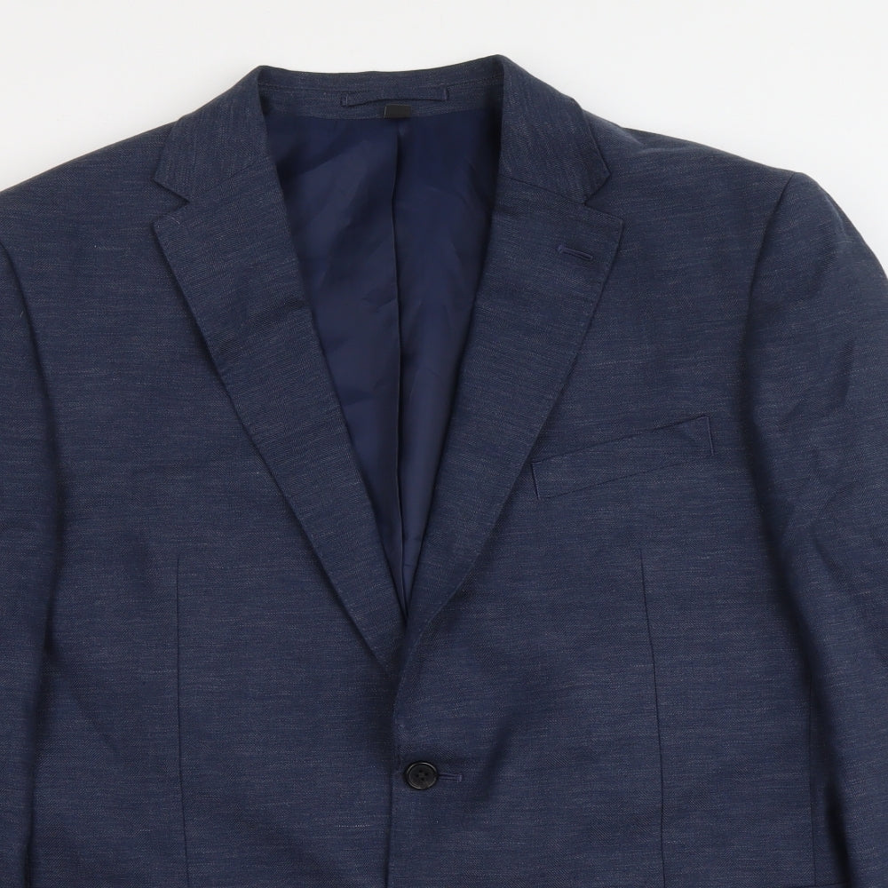 Marks and Spencer Mens Blue Polyester Jacket Blazer Size XL Regular
