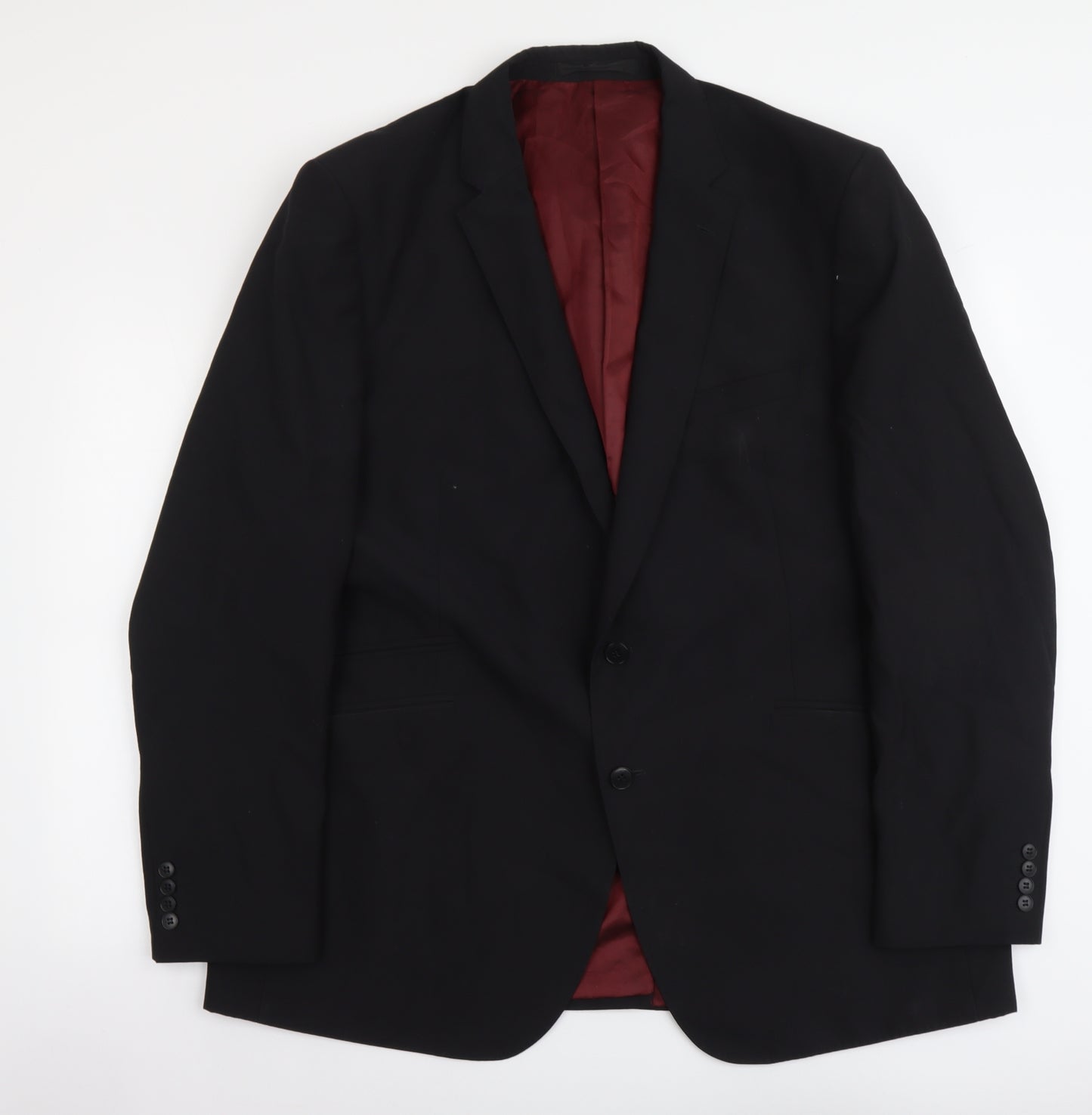 Marks and Spencer Mens Black Polyester Jacket Blazer Size 2XL Regular
