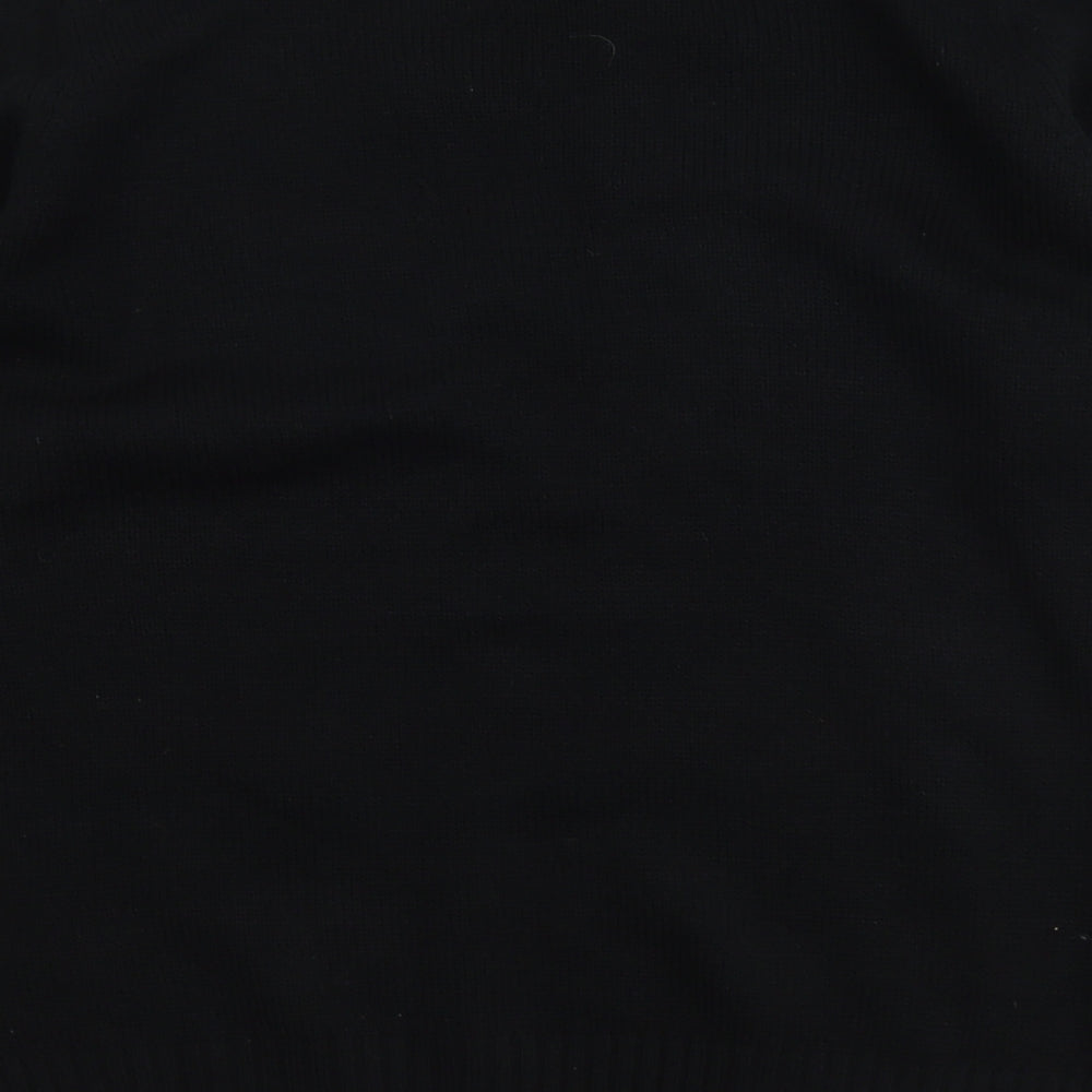 F&F Womens Black Round Neck Acrylic Pullover Jumper Size 12 - Christmas
