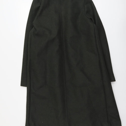 Zara Womens Green Overcoat Coat Size S Hook & Eye