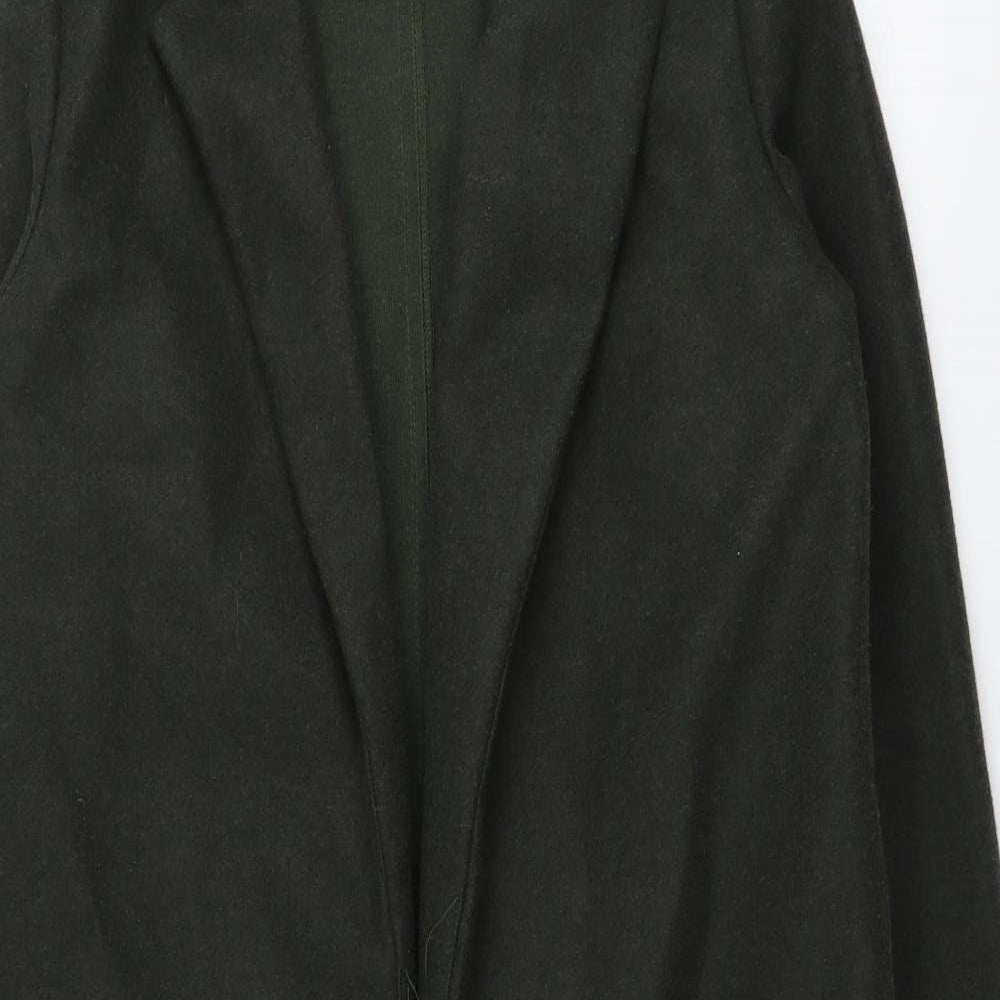 Zara Womens Green Overcoat Coat Size S Hook & Eye