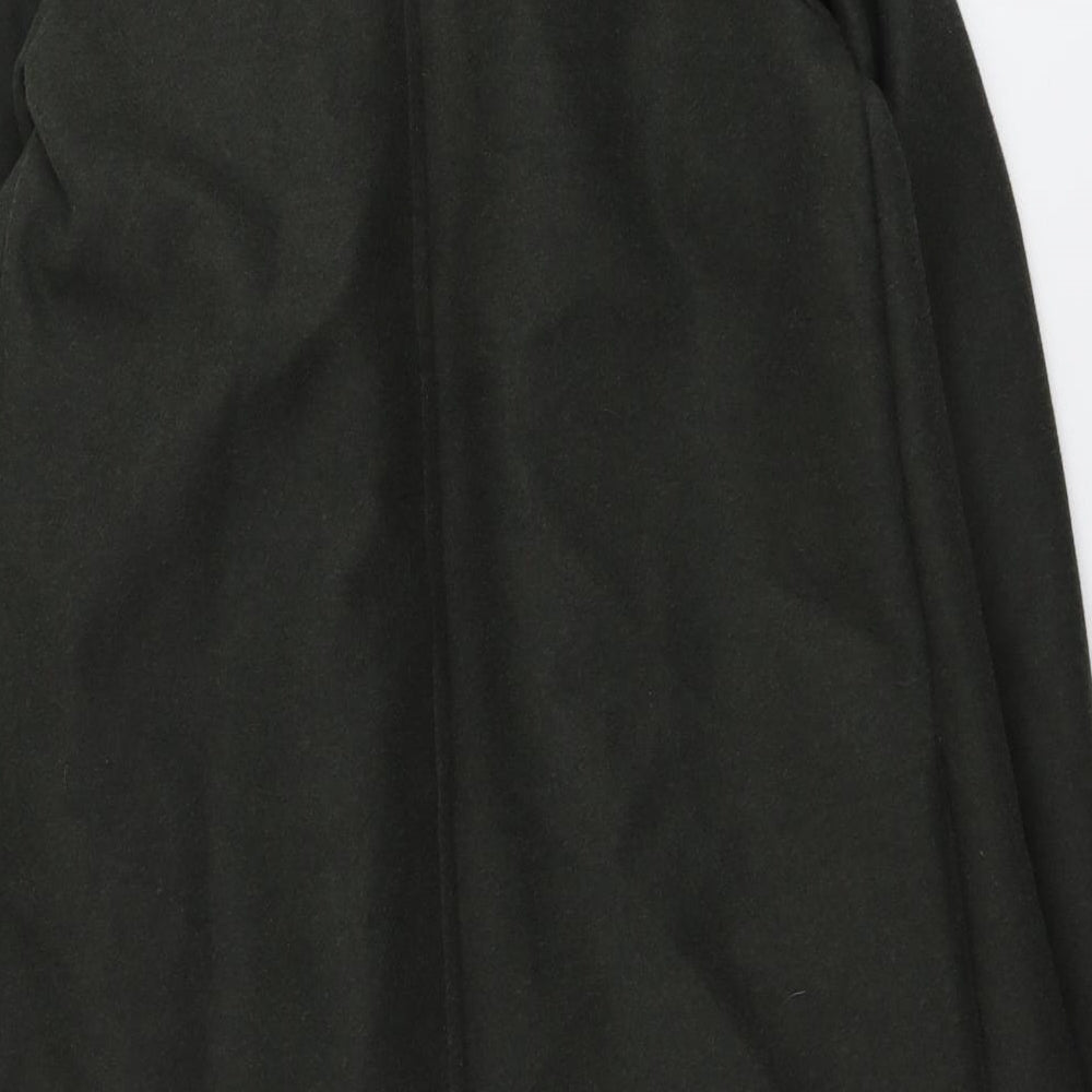 Zara Womens Green Overcoat Coat Size S Hook & Eye