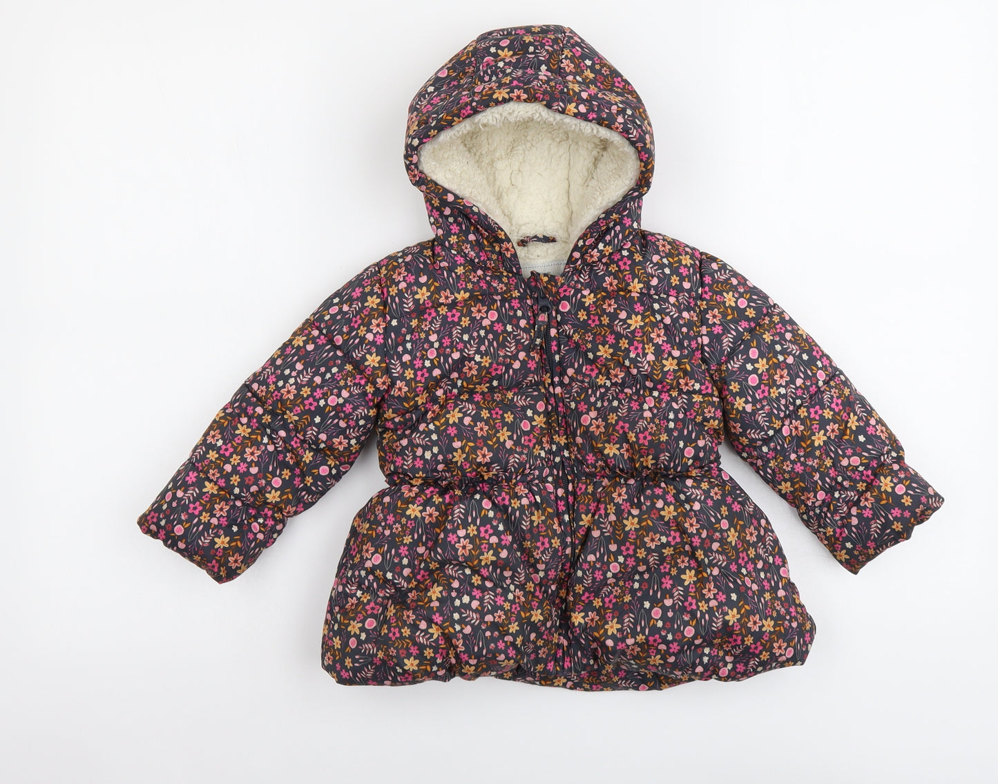 George Boys Multicoloured Floral Puffer Jacket Jacket Size 12-18 Months Zip