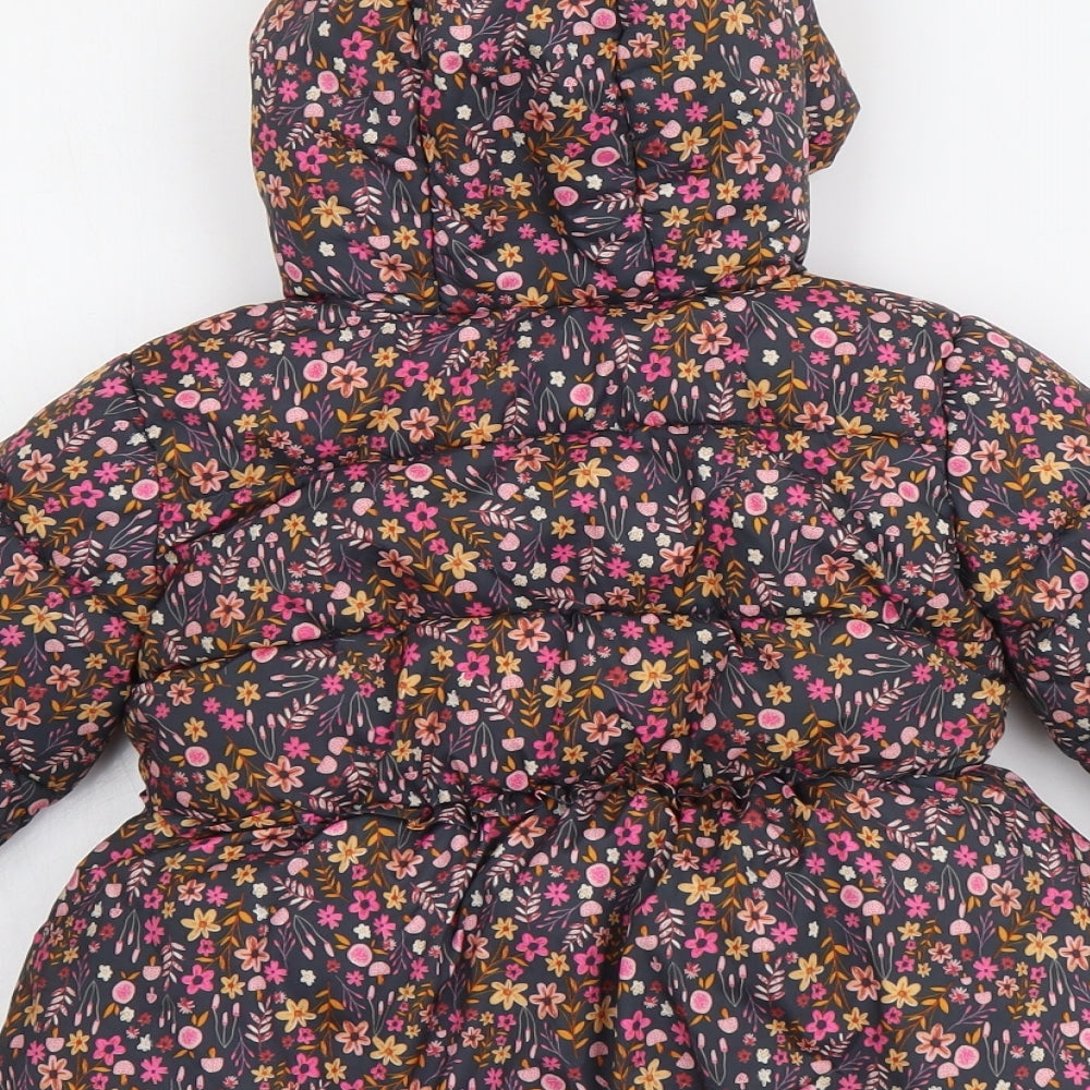 George Boys Multicoloured Floral Puffer Jacket Jacket Size 12-18 Months Zip