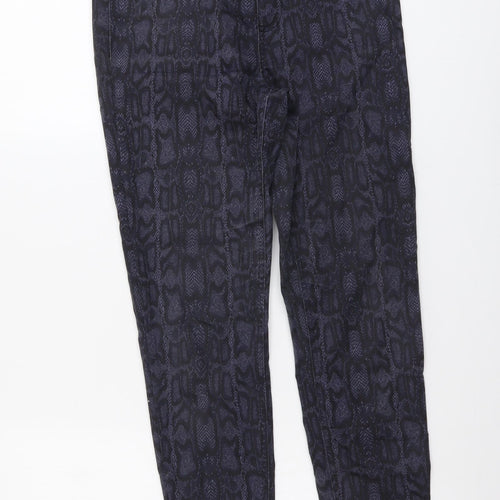 Marks and Spencer Womens Blue Animal Print Cotton Jegging Jeans Size 10 L26 in Regular - Snake Print