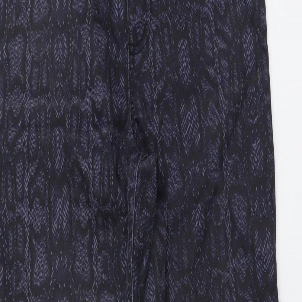 Marks and Spencer Womens Blue Animal Print Cotton Jegging Jeans Size 10 L26 in Regular - Snake Print