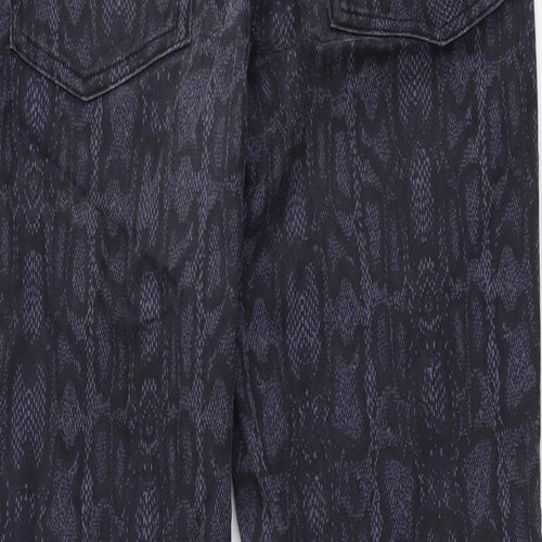 Marks and Spencer Womens Blue Animal Print Cotton Jegging Jeans Size 10 L26 in Regular - Snake Print