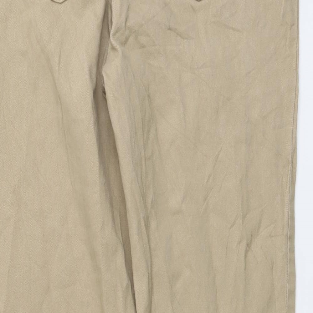 Gloria Vanderbilt Womens Beige Cotton Straight Jeans Size 10 L29 in Regular Button