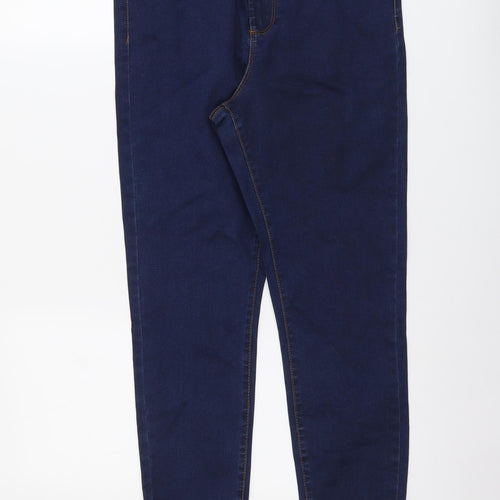 Denim & Co. Womens Blue Cotton Skinny Jeans Size 14 L27 in Regular Button