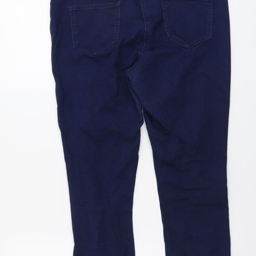 George Womens Blue Cotton Skinny Jeans Size 14 L22 in Regular Button