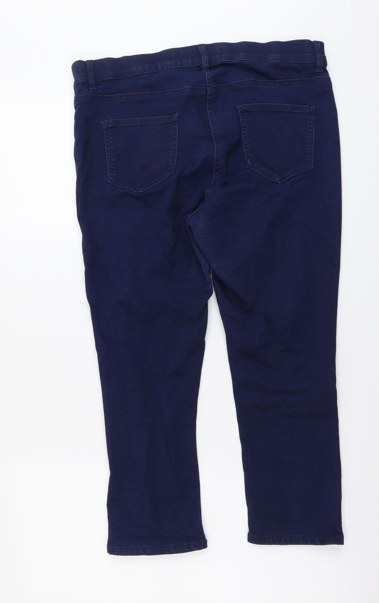 George Womens Blue Cotton Skinny Jeans Size 14 L22 in Regular Button