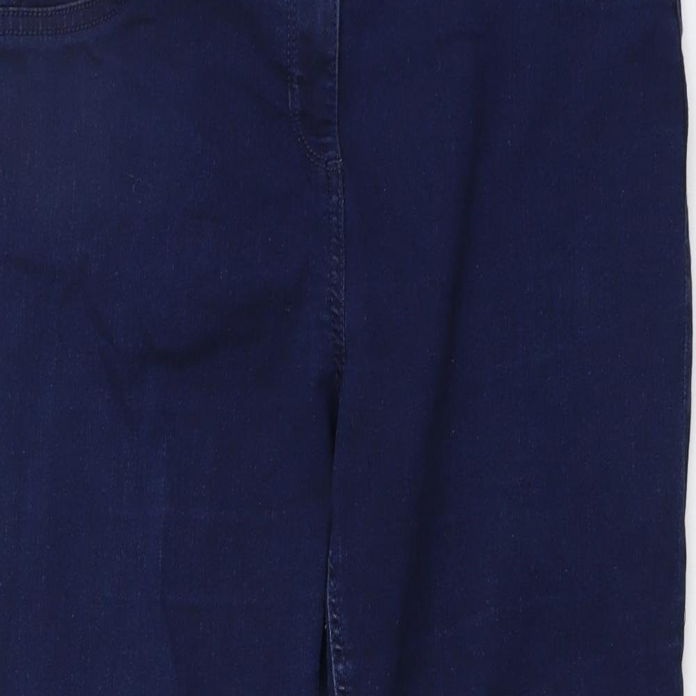 George Womens Blue Cotton Skinny Jeans Size 14 L22 in Regular Button
